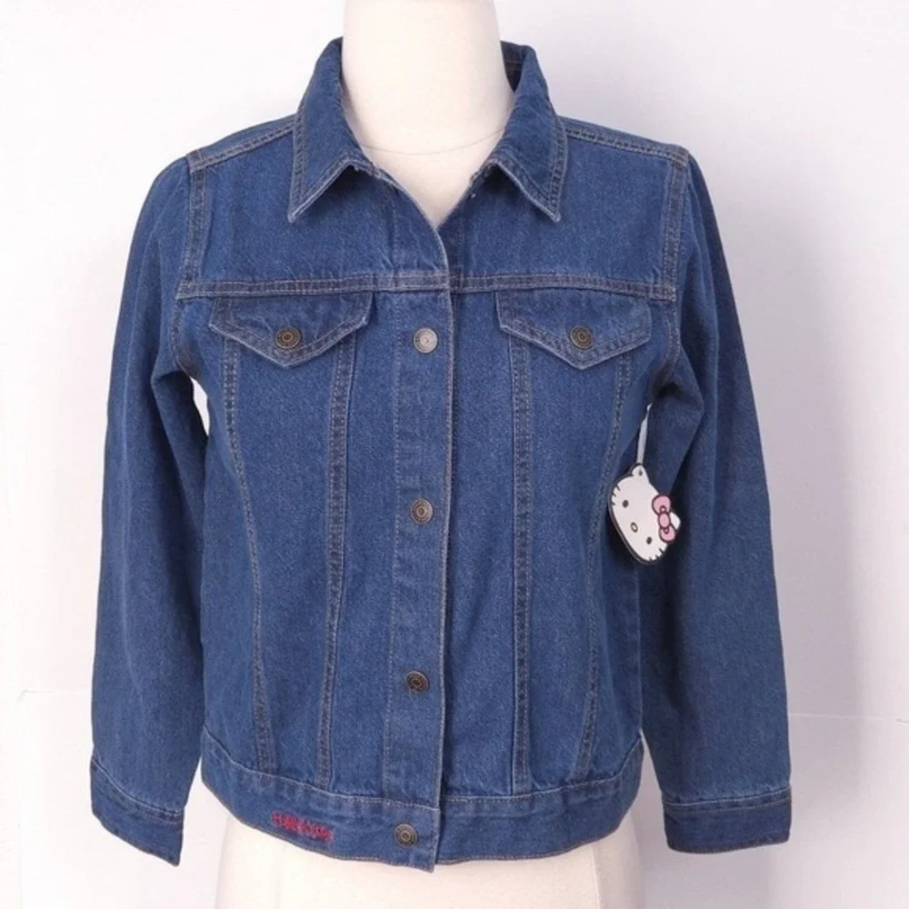 Hello Kitty Rhinestone Studded Denim Jean Jacket- Children's Girl's 12